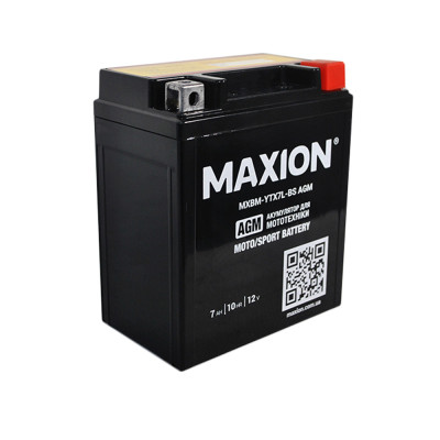 Мото акумулятор MAXION 12V 7A R+ (правий +) YTX 7L-BS AGM