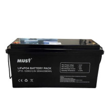 Акумулятор MUST 12,8V/200Ah, 2560W*h, (LiFePO4, для будинку, котла, сонячних батарей)