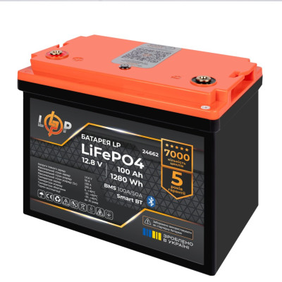 Акумулятор LogicPower LiFePO4 12V/100AH  (1280W*h), (Smart BMS, Bluetooth)