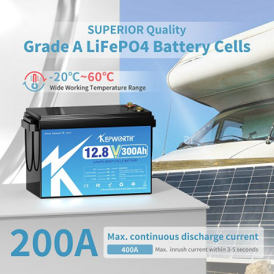 Акумулятор Kepworth  LiFePO4 12V/300AH, 3840W*h (літій-залізо-фосфатний акумулятор для ДБЖ (UPS))