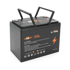 Акумулятор LiTime LiFePO4 12V/100AH Group 24 (1280W*h), (260х170х200мм, для будинку, котла, сонячних батарей)