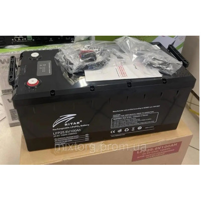 Акумулятор Ritar LiFePO4 25,6V/100AH (2560W*h) (G24) G3), (літій-залізо-фосфатний акумулятор для ДБЖ (UPS) з Bluetooth, CAN/RS485, 2560Wh BMS100A@8S) Акумулятор Ritar LiFePO4 25,6V/100AH (2560W*h) (G24) G3), (літій-залізо-фосфатний акумулятор для ДБЖ (UPS) з Bluetooth, CAN/RS485, 2560Wh BMS100A@8S)