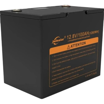 Акумулятор JSDS LiFePO4 12V/100AH (1280W*h), 12100LED, (260х170х215) мм, з Bluetooth
