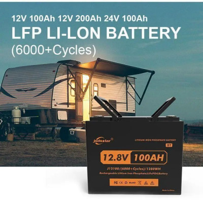 Акумулятор JSDS LiFePO4 12V/100AH (1280W*h), 12100LED, (260х170х215) мм, з Bluetooth