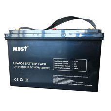 Акумулятор MUST 12V/100AH LiFePO4 (1280W*h)  (для будинку, котла, сонячних батарей)
