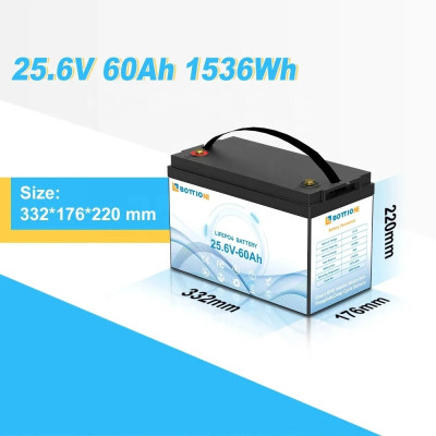 Акумулятор Bottione LiFePO4 25.6V/60AH (1536W*h) (літій-залізо-фосфатний акумулятор для ДБЖ (UPS)) Акумулятор Bottione LiFePO4 25.6V/60AH (1536W*h) (літій-залізо-фосфатний акумулятор для ДБЖ (UPS))