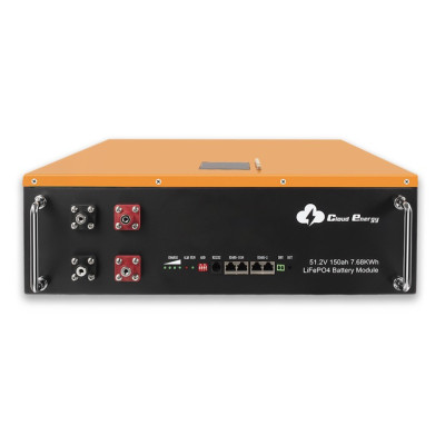 Акумулятор Cloud Energy LiFePO4 48V/150AH, 7680W*h, 100А (Wall Mounted, літій-залізо-фосфатний акумулятор для ДБЖ (UPS))