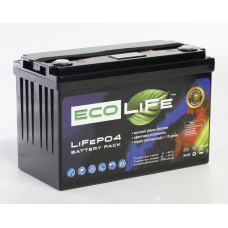 Акумулятор EcoLiFe LiFePO4 12V/110AH (1400W*h), Smart BMS, Bluetooth APP (літій-залізо-фосфатний акумулятор для ДБЖ (UPS))