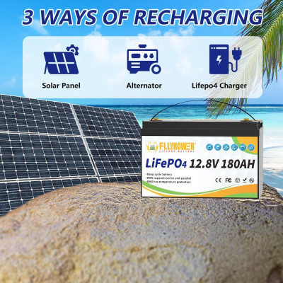 Акумулятор FlyPower LiFePO4 12V/180AH, 2304W*h (літій-залізо-фосфатний акумулятор для ДБЖ (UPS))
