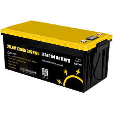 Акумулятор GoKwt LiFePO4 25,6V/120AH (3072W*h), з дисплеєм (літій-залізо-фосфатний акумулятор для ДБЖ (UPS))