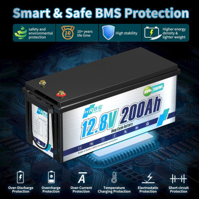 Акумулятор HRBEEnergy LiFePO4 12V/200AH (2400W*h) (літій-залізо-фосфатний акумулятор для ДБЖ (UPS)) Акумулятор HRBEEnergy LiFePO4 12V/200AH (2400W*h) (літій-залізо-фосфатний акумулятор для ДБЖ (UPS))