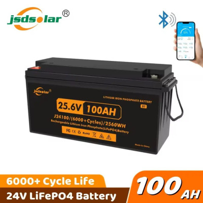 Акумулятор JSDSOLAR LiFePO4 25,6V/100AH (2560W*h) J24100, (літій-залізо-фосфатний акумулятор з Bluetooth)