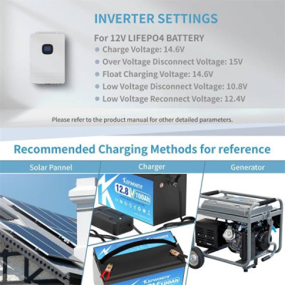 Акумулятор Kepworth LiFePO4 12V/100AH (1280W*h) (332х176х225 мм, для будинку, котла, сонячних батарей)