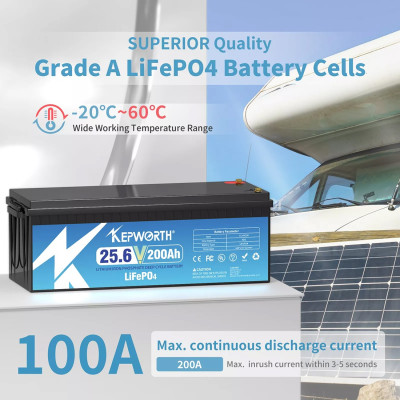 Акумулятор Kepworth LiFePO4 24V/200AH (5120W*h) (літій-залізо-фосфатний акумулятор для ДБЖ (UPS)) Акумулятор Kepworth LiFePO4 24V/200AH (5120W*h) (літій-залізо-фосфатний акумулятор для ДБЖ (UPS))