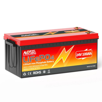 Акумулятор MOSEWORTH LiFePO4 24V/100AH (2400W*h) (літій-залізо-фосфатний акумулятор для ДБЖ (UPS))