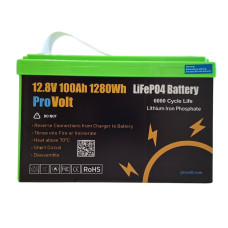 Акумулятор ProVolt LiFePO4 12V/100AH (1280W*h), Smart BMS (літій-залізо-фосфатний акумулятор для навантажувачів та підлогомийних машин)