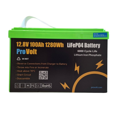 Акумулятор ProVolt LiFePO4 12V/100AH (1280W*h), Smart BMS (літій-залізо-фосфатний акумулятор для навантажувачів та підлогомийних машин)