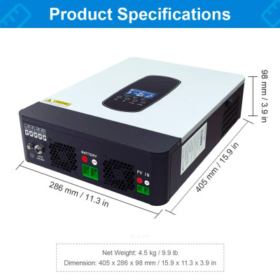 Гібридний інвертор Daxtromn SP-2.2KWA, 12 В, 60 А, 1800 Вт (безперебійник, UPS, ДБЖ)