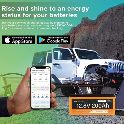 Акумулятор VESTWOODS LiFePO4 12V/200AH, 2560W*h, 100A, Smart BMS, Bluetooth APP (літій-залізо-фосфатний акумулятор для ДБЖ (UPS)) Акумулятор VESTWOODS LiFePO4 12V/200AH, 2560W*h, 100A, Smart BMS, Bluetooth APP (літій-залізо-фосфатний акумулятор для ДБЖ (UPS))