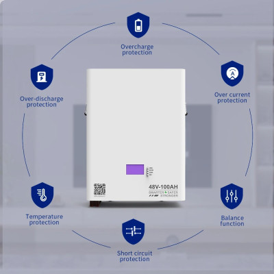 Акумулятор Dipower Wall Mounted 48V/100AH, 4800W*h (BYD NMC, 13S1P, літій-іонний акумулятор для ДБЖ (UPS))