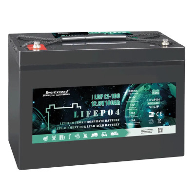Акумулятор EverExceed LiFePO4 12V/100AH (1280W*h) (літій-залізо-фосфатний акумулятор для ДБЖ (UPS))