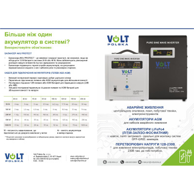 Акумулятор Volt Polska LiFePO4 25,6V 120Ah (3072W*h) (літій-залізо-фосфатний акумулятор для ДБЖ (UPS))