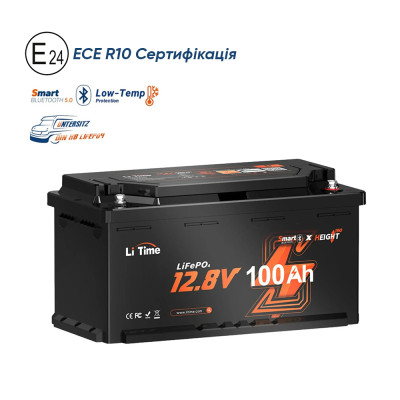 Акумулятор LiTime LiFePO4 12V/100AH H190 (1280W*h), (Smart BMS, Bluetooth, Low Temp) Акумулятор LiTime LiFePO4 12V/100AH H190 (1280W*h), (Smart BMS, Bluetooth, Low Temp)