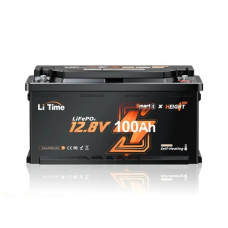 Акумулятор LiTime LiFePO4 12V/100AH H190 (1280W*h), (Smart BMS, Bluetooth, Low Temp)