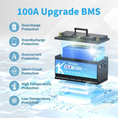 Акумулятор Kepworth LiFePO4 12V/100AH (1280W*h) (літій-залізо-фосфатний акумулятор для ДБЖ (UPS)) Акумулятор Kepworth LiFePO4 12V/100AH (1280W*h) (літій-залізо-фосфатний акумулятор для ДБЖ (UPS))