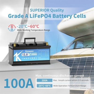 Акумулятор Kepworth LiFePO4 12V/100AH (1280W*h) (літій-залізо-фосфатний акумулятор для ДБЖ (UPS)) Акумулятор Kepworth LiFePO4 12V/100AH (1280W*h) (літій-залізо-фосфатний акумулятор для ДБЖ (UPS))