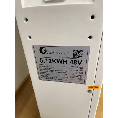 Акумулятор LPBA48100-OL Felicity LiFePO4, 51,2V/100AH, 5120W*h (літій-залізо-фосфатний акумулятор для ДБЖ (UPS))