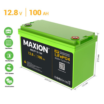 Акумулятор MAXION LiFePO4 12V/100AH (1280W*h) (літій-залізо-фосфатний акумулятор для ДБЖ (UPS))