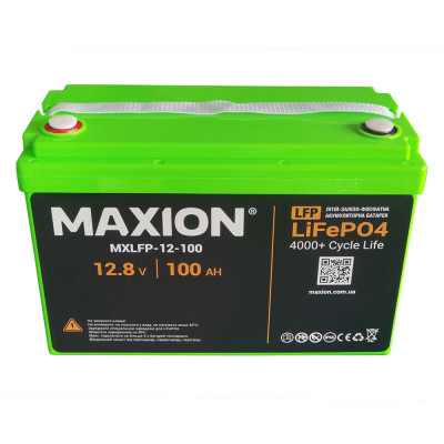 Акумулятор MAXION LiFePO4 12V/100AH (1280W*h) (літій-залізо-фосфатний акумулятор для ДБЖ (UPS))