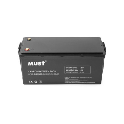 Акумулятор Must LP15-24200, LiFePO4, 25.6V 200AH, (5120 W*h) (літій-залізо-фосфатний акумулятор)