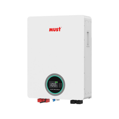 Акумулятор Must 51.2V 100AH,  LP16-48100NEW, LiFePO4, 100A (5120 W*h) (W-iFi Smart BMS, літій-залізо-фосфатний акумулятор для ДБЖ (UPS))