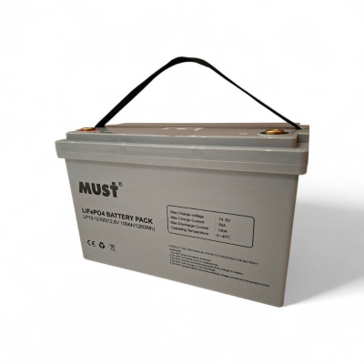 Акумулятор MUST LiFePO4 12V/100AH (1280W*h) Smart BMS, Bluetooth, (LP15-12100)