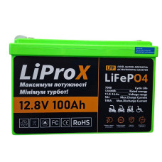 Акумулятор LiProX LiFePO4 12V/100AH (1280W*h), (літій-залізо-фосфатний акумулятор для навантажувачів та підлогомийних машин)