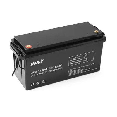 Акумулятор MUST LiFePO4 25,6V/100AH (2560W*h), (літій-залізо-фосфатний акумулятор для ДБЖ (UPS))