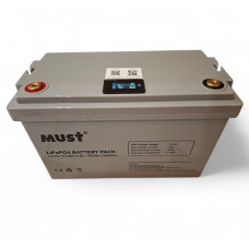 Акумулятор MUST LiFePO4 12V/100AH (1280W*h) Smart BMS, Bluetooth, LCD (LP15-12100)