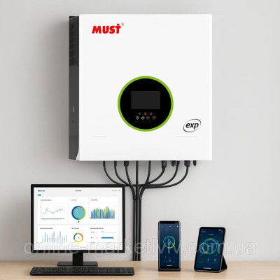 Гібридний інвертор Must 12 кВт PV19-12048 EXP 2MPPT, 48 В, 150 А, 12000 Вт